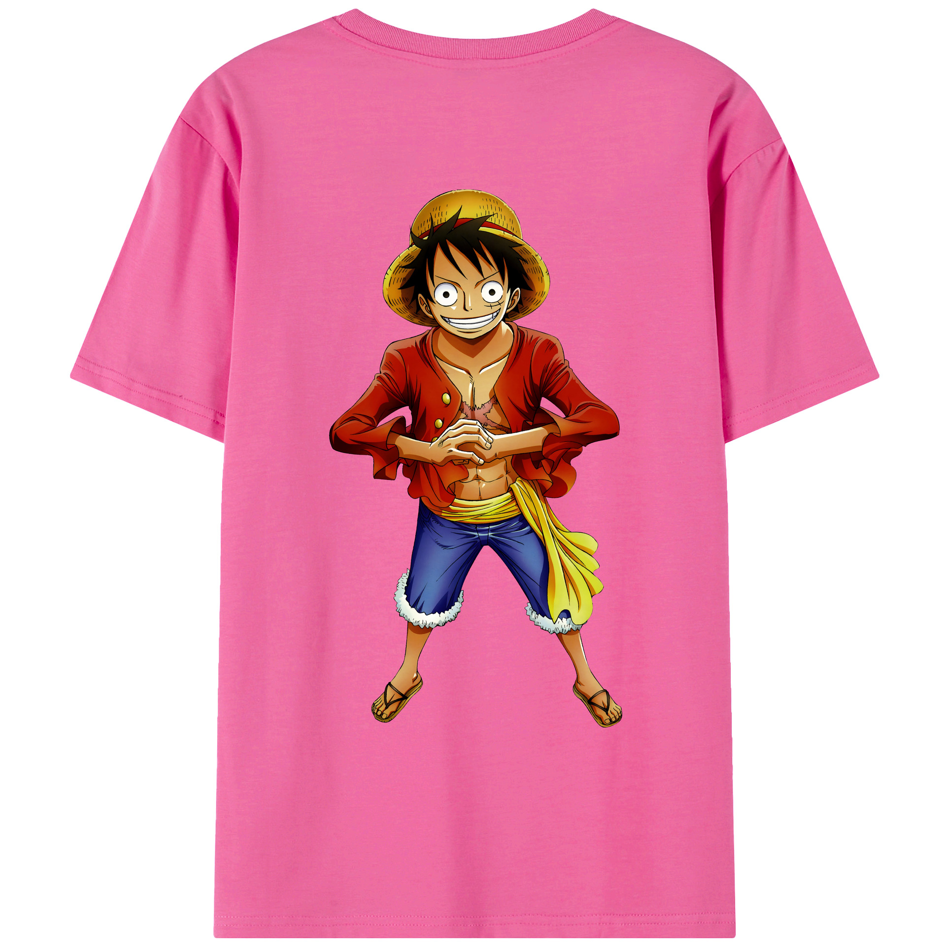 ワンピース モンキー・D・ルフィ ONE PIECE Monkey D. Luffy レディース半袖Tシャツ(バックプリント)